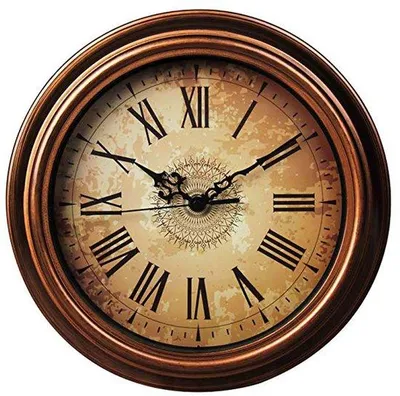 Image de Petite horloge murale marron de 30 cm pour le salon ou la cuisine