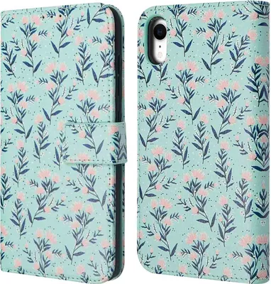 Produktbild von imoshion Design Klapphülle iPhone Xr - Blue Flowers