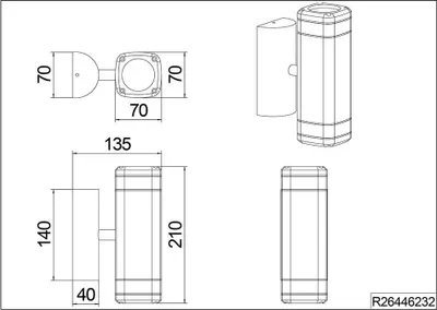 Obrázok produktu pre Nástenné svietidlo, hliník, čierne, matné, GU10, hore a dole, H 21 cm