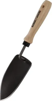 Obrázek produktu pro Zahradní lopatka – zahradní rýč – široký – kovaná ocel – rukojeť z jasanového dřeva – 34 cm