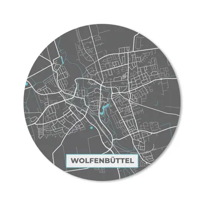 Produktbild von MuchoWow® Mauspad Mousepad Karte - Wolfenbüttel - Blau - Stadtplan - Deutschland 40x40 cm - Mousepads - Maus Mat - Pad - Mausunterlage - Schreibtisch Accessoires