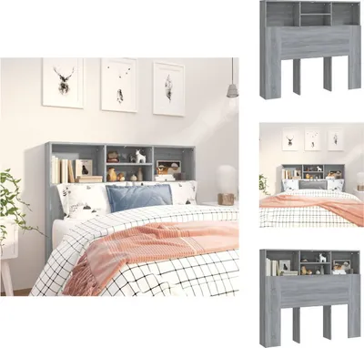 Immagine prodotto di vidaXL Testata con ripiani Grigio Sonoma 120x19x103,5 cm - Testate e piedi