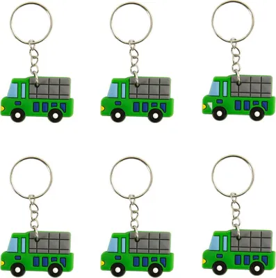 Produktbild von Oblique Unique 6x Schlüsselanhänger Auto LKW Anhänger Kinder Geburtstag Mitgebsel - grün