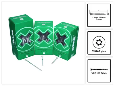 Produktbild von Spax Justierschraube Flako 6 x 160 T-STAR+ T30 4CUT Spitze Wirox 100 Stk
