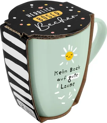 Produktbild von Tasse mit Motivdruck 'Kein Bock auf gute Laune', mit Banderole