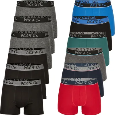Produktbild von 12 Pack Phil & Co Berlin Jersey Boxershorts Trunk Short Pant FARBWAHL - Farbe: DESIGN 05, Grösse: M