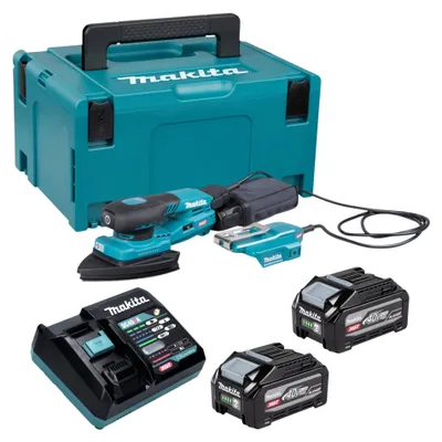 Productafbeelding van Makita BO 006 CGU201 accu-deltaschuurmachine 40 V max. 100 x 150 mm 3,0 mm slag Brushless + 2x accu 4,0 Ah + oplader + Makpac