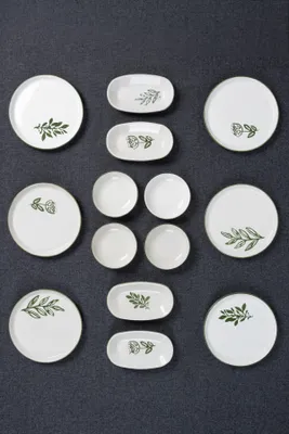 Produktbild von Hermia Concept, YSLCCK-14, Frühstücksset (14-teilig), Grün, 100 % KERAMIK, 19 x 19 cm