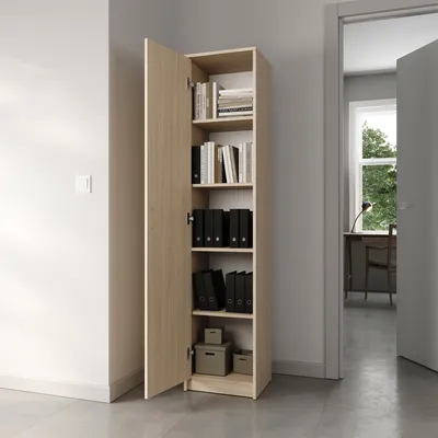 Image de Bibliothèque Armoire Étagère 40 cm de large 180 cm de haut Armoire Organisateur Armoire polyvalente avec 4 étagères réglables Armoire de classement avec
