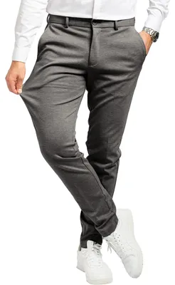 Produktbild von Performance Pants Chino Hose Herren Stretch Slim Fit | Sommerhose Anzughose – Größe 31W / 34L, Dunkelgrau