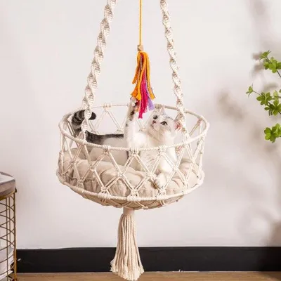 Image de Tapis d'escalade pour chiens, panier pour chat peu encombrant avec tapis en coton pour animaux de compagnie