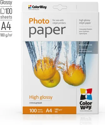 Produktbild von Fotopapier ColorWay hochglänzend, 180 g/m², A4, 100 Blatt