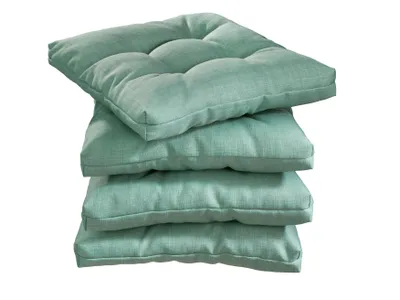 Image de Lot de 4 coussins pour chaise, 40 x 40 cm, rembourrés en tissu d'ameublement, épaisseur 6 cm, turquoise, sleepling