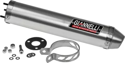 Immagine prodotto di Silenziatore Giannelli in alluminio, omologato (ABE) per Aprilia Tuono 125, modelli dal 2003 al 2007