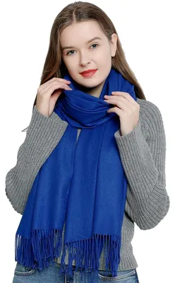 Produktbild von Damen Schal einfarbig weich 185 x 65 cm blau