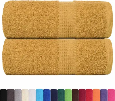 Produktbild von vidaXL Gästetücher FROGN 2 Stk. Gold 30x50 cm 360 g/m²
