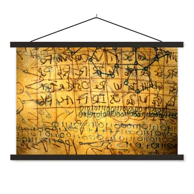 Produktbild von MuchoWow® Textilposter Handgezeichnetes Periodensystem 90x60 cm mit schwarzem Rahmen - Aufhängungssatz