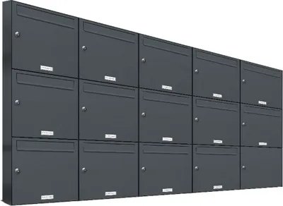 Produktbild von 14er Briefkasten Anthrazit Anlage 14 Fach Wandbriefkasten Postkasten