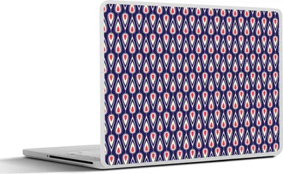Produktbild von MuchoWow® Laptop Aufkleber Sticker Cover Muster - Vintage - Blau - Rot 25x18 cm - Laptop-Deko
