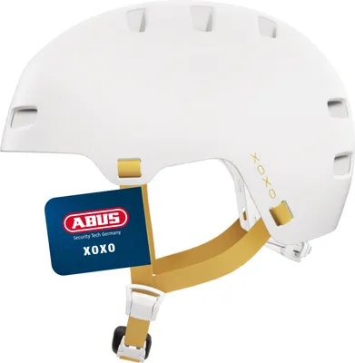 Zdjęcie produktu dla Kask rowerowy ABUS XOXO - kask miejski w stylu skater - kask na deskorolkę, rower, hulajnogę - ze zoptymalizowaną wkładką podbródkową - dla nastolatków i dorosłych - biały, rozmiar M (54-58 cm)
