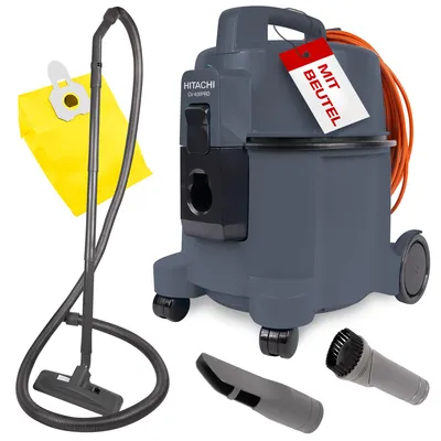 Produktbild von Hitachi Staubsauger CV-400 PRO + Beutel + HEPA Filter 4,5L, grau - 880W leise 74 dB, 13m Radius -inkl. Zubehör - Gewerbesauger - beutellos nutzbar