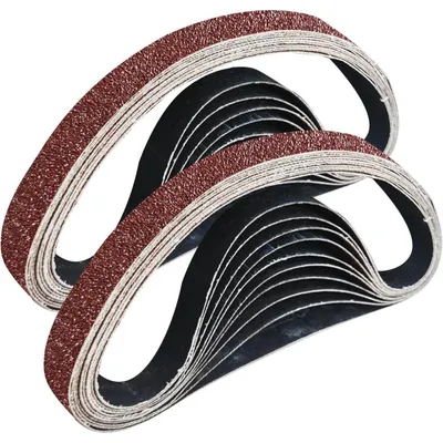 Produktbild von Schleifbänder 25 x 762 mm, 25 Stück, Körnung 80/120/150/240/400 für Bandschleifer