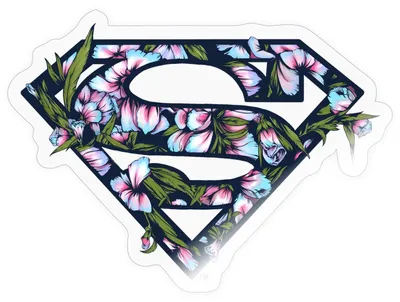 Produktbild von Spreadshirt DC Comics Superman Florales Logo Blumenmuster Sticker Aufkleber, 10 x 10 cm, Transparent glänzend
