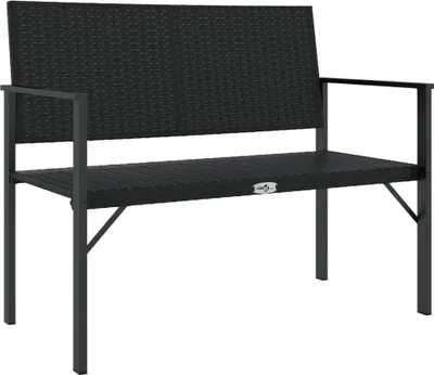 Produktbild von vidaXL Gartenbank 2-Sitzer Schwarz Poly Rattan