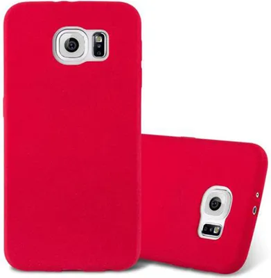 Produktbild von Cadorabo Schutzhülle für Samsung Galaxy S6 Hülle in Rot Handyhülle TPU Etui Cover Case