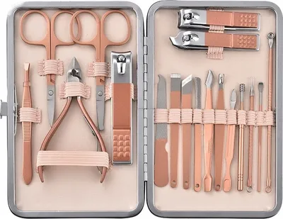 Produktbild von REISESET Maniküre Pediküre Gesicht 18-teilig Roségold Für SIE