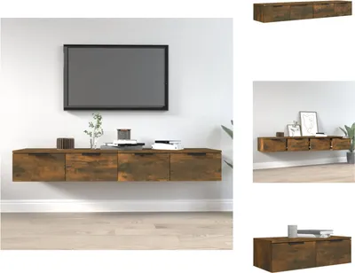 Obrázek produktu pro vidaXL Nástěnné skříňky 2 ks. Kouřový dub 68x30x20 cm materiál na bázi dřeva - Nástěnné police