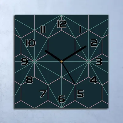 Produktbild von Wanduhr Echt-Glas-Küchenuhr Sechseck und Dreieck Quarz 30x30 Deko Bilder