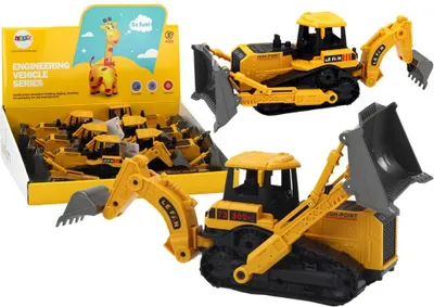 Immagine prodotto di Escavatore cingolato, veicolo da cantiere, 2 benne, giallo