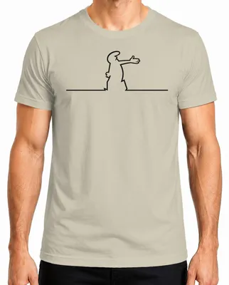 Imagen del producto de La línea Balum, diseño "Strichmännchen", camiseta para hombre, color natural, talla M