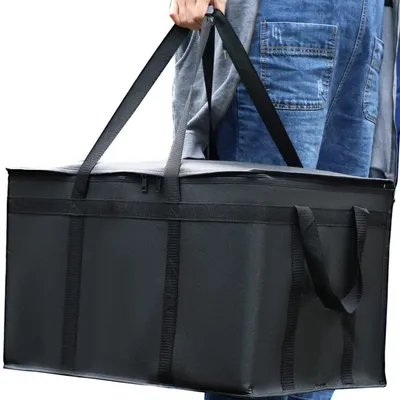 Immagine prodotto di Borsa termica riutilizzabile per alimenti refrigerati e isolati, dimensioni 57 x 35,5 x 38 cm, colore nero