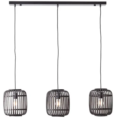 Produktbild von BRILLIANT Pendelleuchte, 3-flammig Woodrow schwarz IP20 E27 60 Watt dimmbar g. f. Normallampe