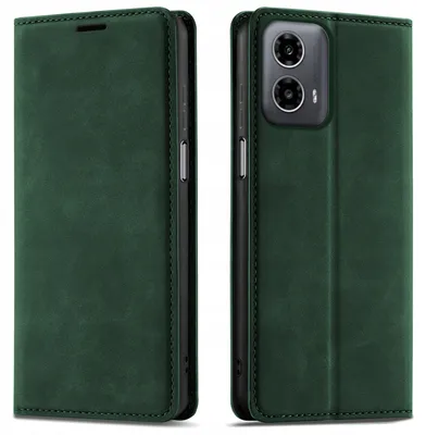 Productafbeelding van Flietcase voor de Motorola G34 5G, gemaakt van leer met magnetische sluiting, inclusief 9H-gehard glas
