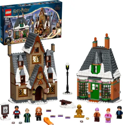 Produktbild von LEGO 76388 Harry Potter Besuch in Hogsmeade Spielzeug für Jungen und Mädchen ab 8 Jahre, Set zum 20. Jubiläum mit Ron als goldene Minifigur