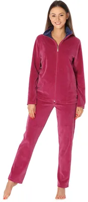 Image de Ensemble de détente en velours pour femme Merry Style, tenue d'intérieur MSMG001 (rose/bleu marine (1738), 3XL)