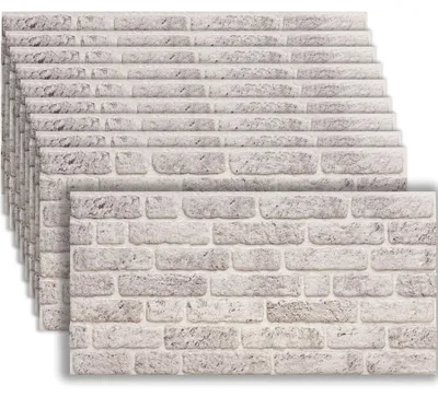 Produktbild von tectake® 3D Wandpaneele Steinoptik, 100 x 50 cm, Stärke 2 cm, 10er Set, 5 m², Backstein steingrau