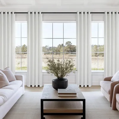 Imagen del producto de Cortina de 140x160 cm, cortina ligera de lino para habitación infantil, cortinas de voile blancas, cortinas y paneles de interior con anillos traslúcidos