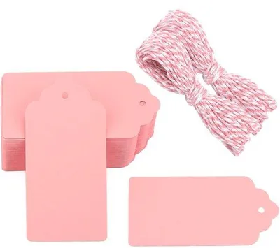 Produktbild von Kraftetiketten 300 g/m² - Aardfarbene - Hängeetiketten mit Juteband - Ideal für Geschenke - 5 x 10 cm