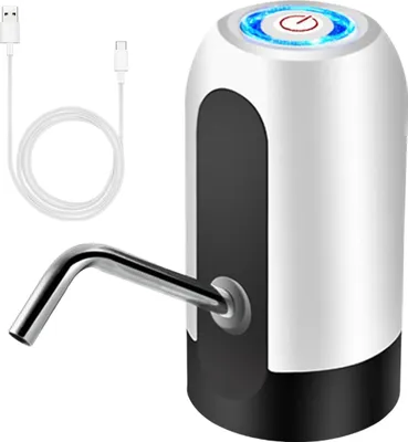 Produktbild von Automatischer Wasserspender, 5-Gallonen-Wasserflaschenpumpe, wiederaufladbar über USB, leise, tragbare elektrische Trinkwasserkrugpumpe, Küchenbedarf