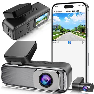 Produktbild von 4K+1080P Dual Dashcam Auto WiFi – Versteckter Fahrrekorder mit Front- und Rückkamera, Nachtsicht, 24h Überwachung