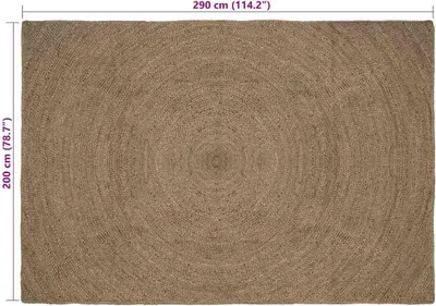 Image de vidaXL Tapis de salon Gris 200 x 290 cm Jute