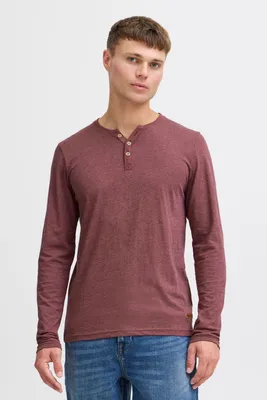 Produktbild von Solid SDVolko Herren Longsleeve Langarmshirt Shirt mit Grandad-Ausschnitt Baumwollmischung Regular fit