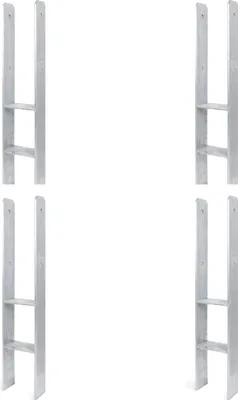 Produktbild von Alberts 4 x H-Pfostenträger, 121x800 mm, Materialstärke 8 mm, Tiefe 60 mm, feuerverzinkt