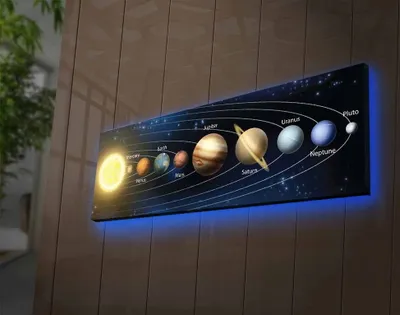 Produktbild von Opviq, 3090NASA- LED4321, Bunt, Leinwandbilder, 30 x 90 cm, 100% Wildleder -Leinwand