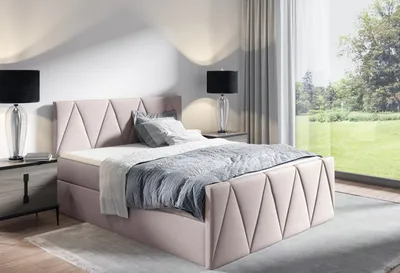 Produktbild von Doppelbett GISELA LUX – 200x200, beige + GRATIS-Topper