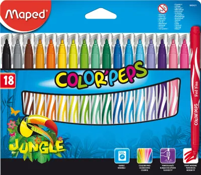 Image de Maped Feutre de coloriage COLOR'PEPS Jungle étui carton 18 pièces